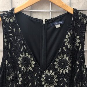 Tommy Hilfiger Black Lace Floral Overlay Dress